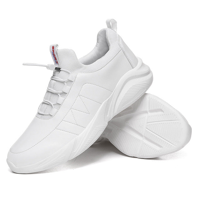 Cordones elásticos Hombres Monocromo PU Cuero Zapatillas