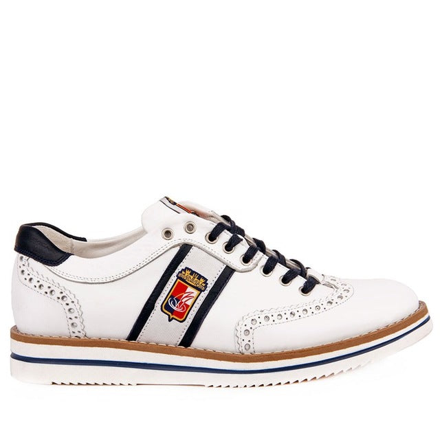 Sneaker de base en cuir véritable décontracté pour hommes de style bas plat