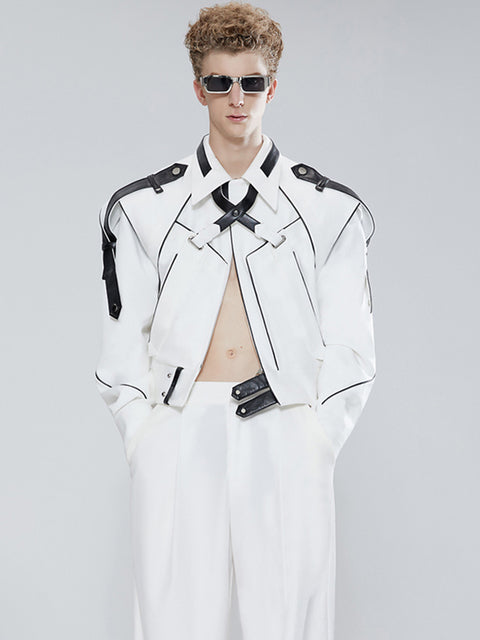 Chaquetas cortas de cuero de patchwork X Warrior