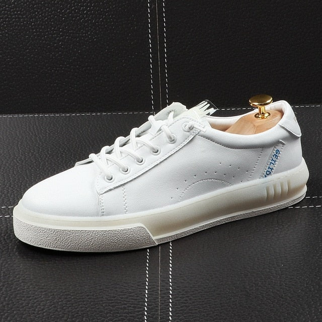White Casual Lace Up Breathable Leisure Style Men Sneaker