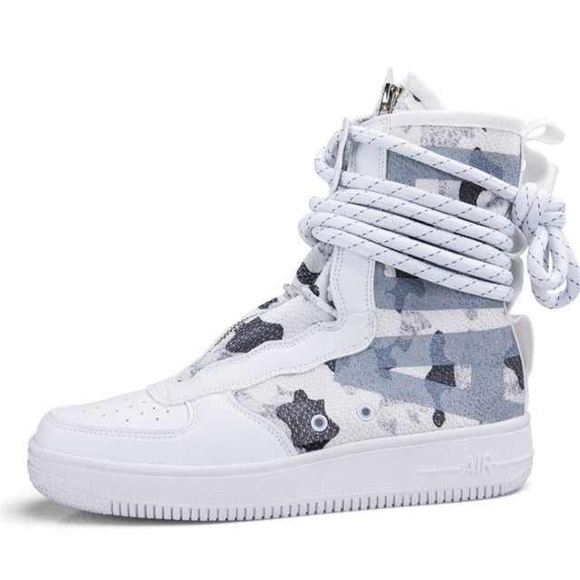 Upper Ankle Tie Breathable Mesh High Top Casual Men Sneaker