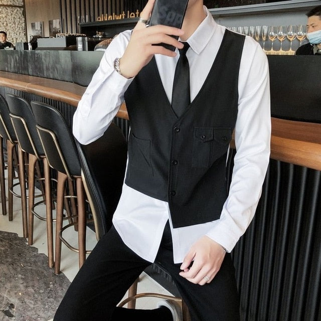 Fake Two Piece Two Tone Shirt