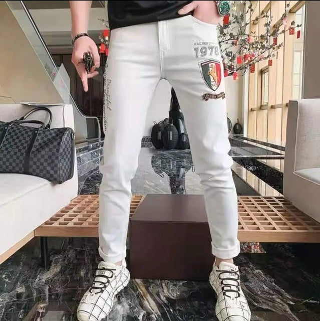 Bordado Emblema Rhinestone Decorado Jeans