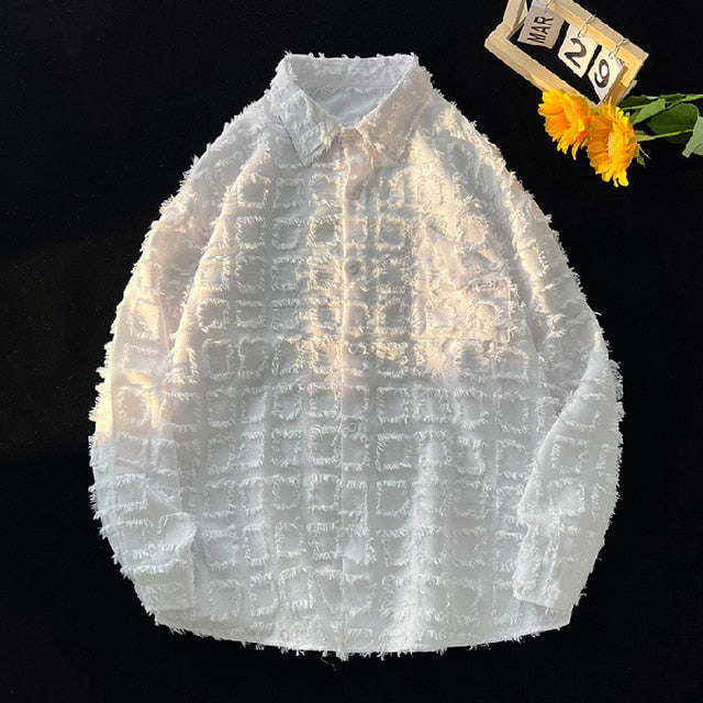 Spring Korea Solid Plaid Shirt