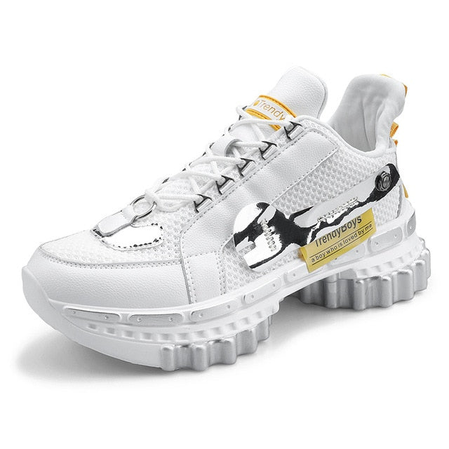 Mesh Geometric Breathable Lace Up Men Sneaker