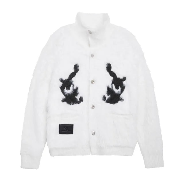 Casual Mink-like Hair Turtleneck Cardigan