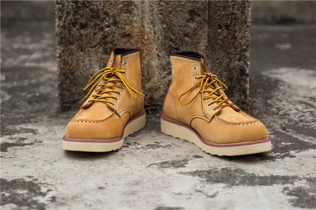 Bottines en cuir véritable vintage cousues Goodyear