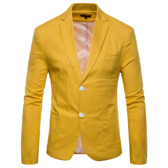 Solid Bright Colour Men Casual Blazer