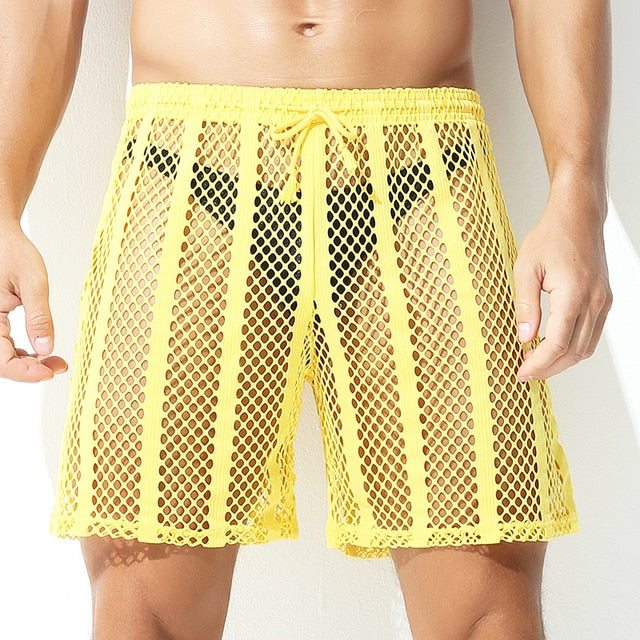 Short transparent à cordon creux