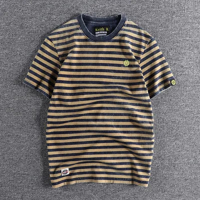 Simple Round Neck Striped T-Shirt