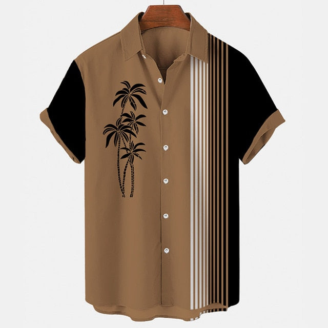 Palm Tree Printed Short Sleeve Shirt