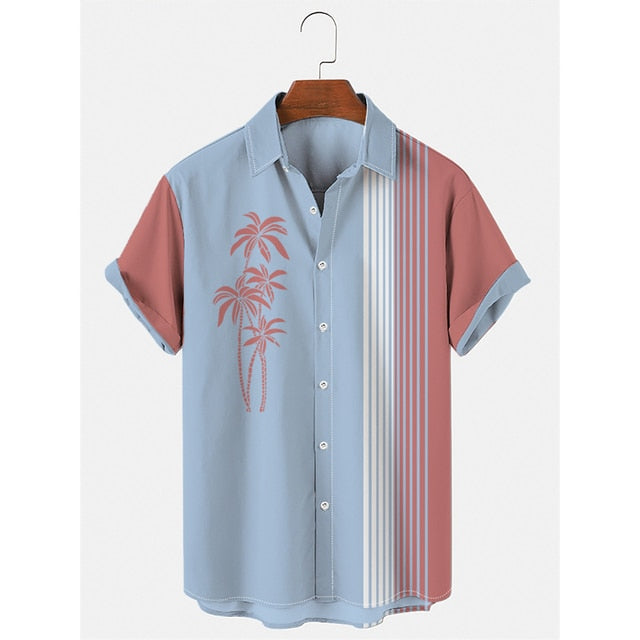 Palm Tree Printed Short Sleeve Shirt