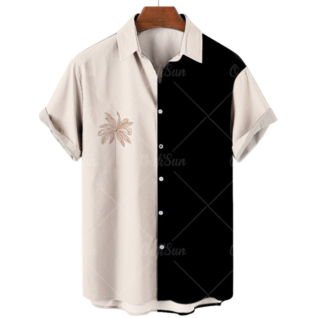 Palm Tree Printed Short Sleeve Shirt