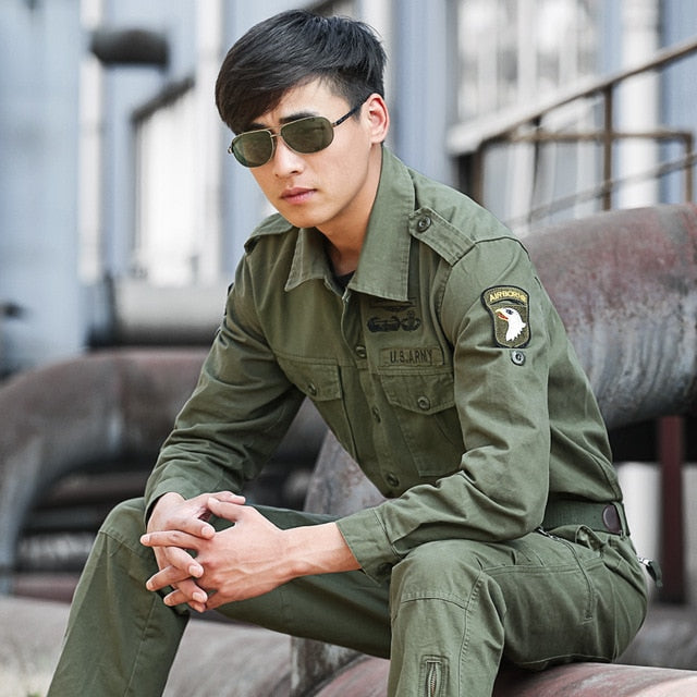 Airborne Safari Military Cargo Style Hommes Chemises