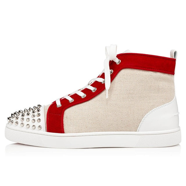 Contrast Color Metallic Spikes Men High Top Sneakers