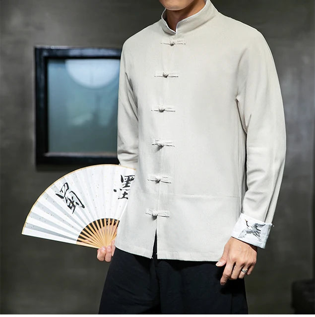 Traditional Chinese Clothing Cotton Embroidery Shirt