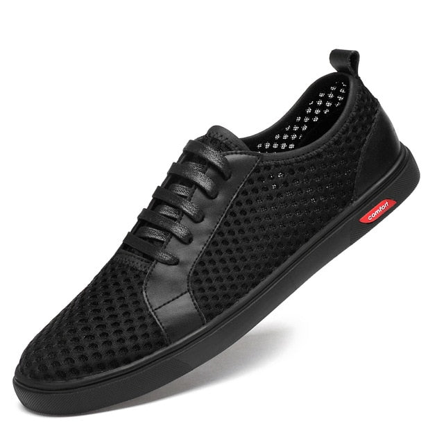 Sneaker pour hommes de style plat décontracté en maille confortable