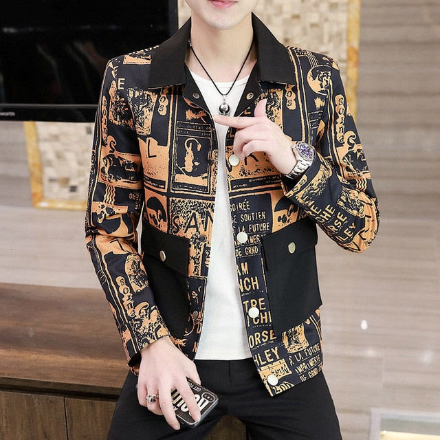 Two-Toned Vintage Print Style Jacket