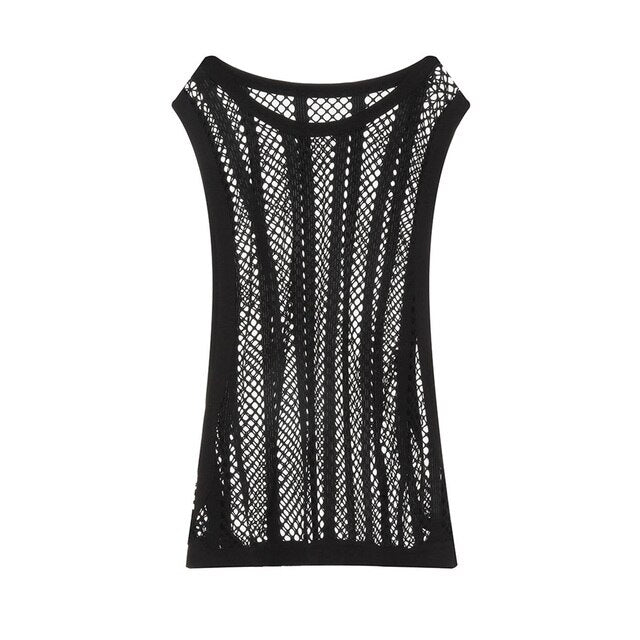 Mesh Sheer Fishnet Tank Top