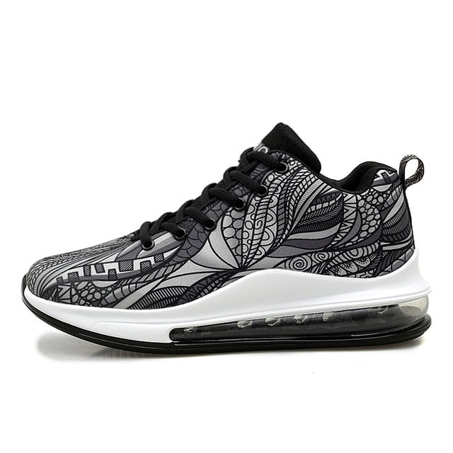 Sport Air Cushion Lace Up Colorful Pattern Men Sneaker