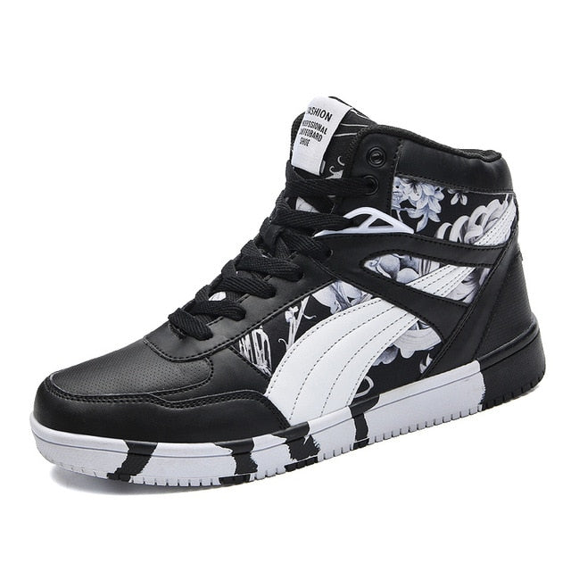 Casual with Floral Print Luxury Men Ankle Sneaker - FanFreakz