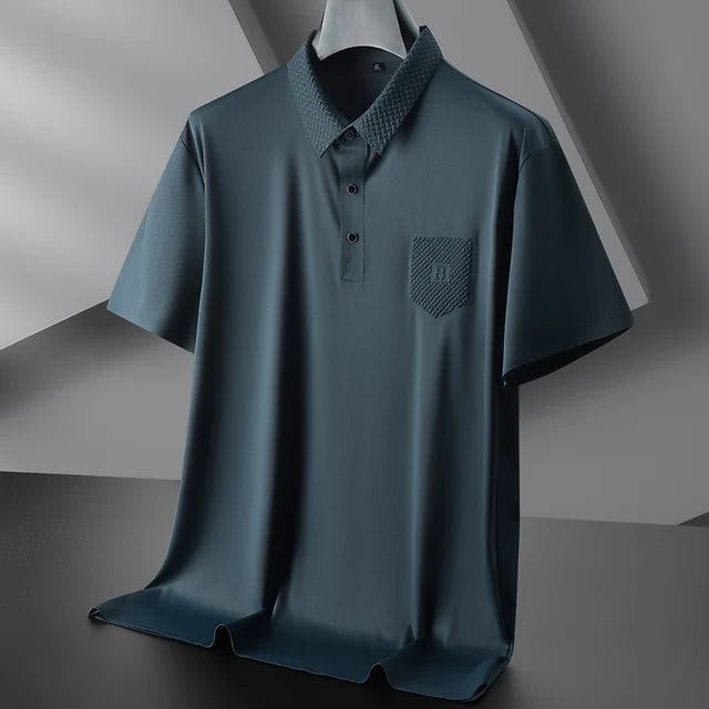 Summer Casual Solid Seamless Polo Shirt