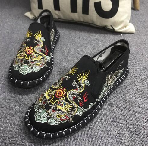 Canvas Vintage Mix Chinese Traditional Style Men Slip On Shoes - FanFreakz