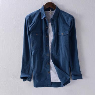 Chest Pockets Men Safari Look Long Sleeve Shirt