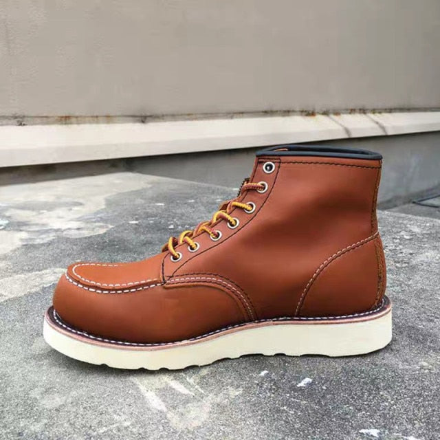 Bottines en cuir véritable vintage cousues Goodyear