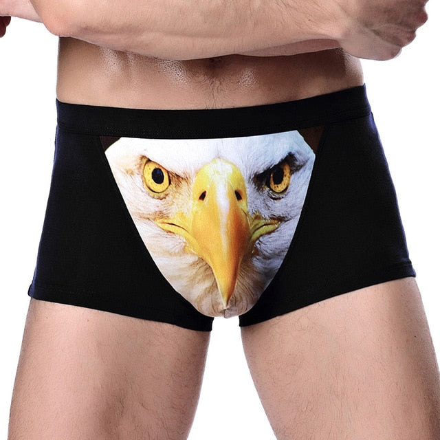 Wolf and Eagle Head Print Man Boxers