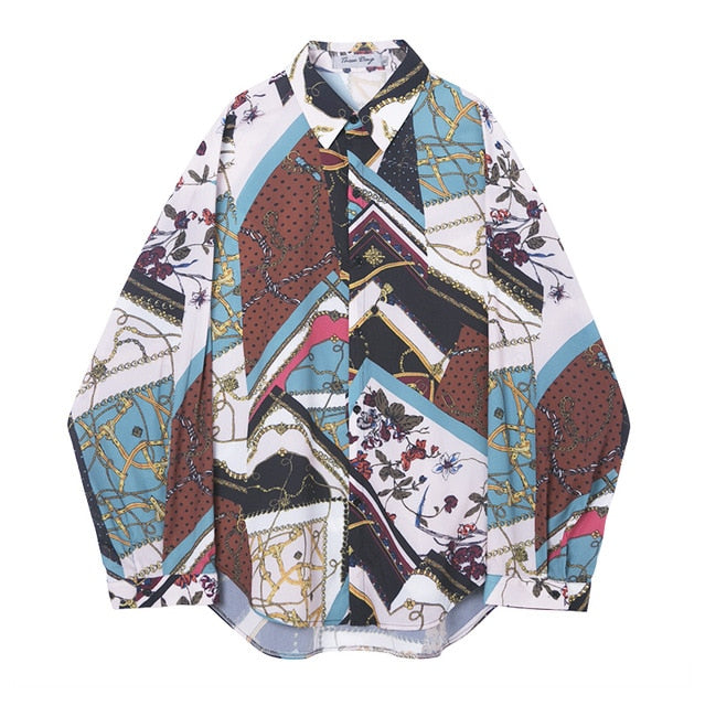 Streetwear Hip Hop Party Dress Hommes Lâche Chemise Décontractée À Manches Longues