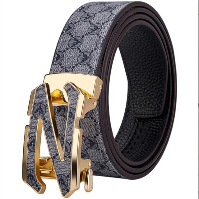 Z Buckle Pattern Leather Belt