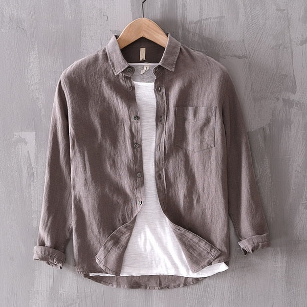 Earthy Tones Men Summer Style Linen Shirt