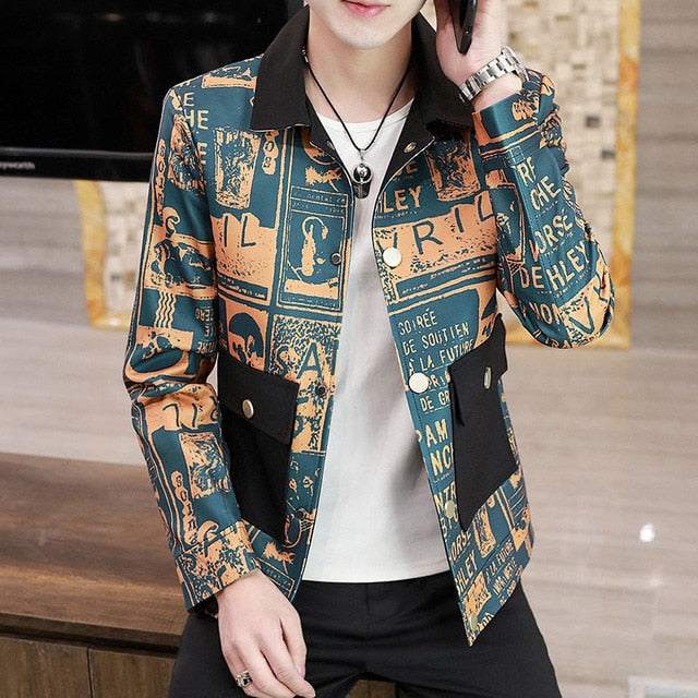 Two-Toned Vintage Print Style Jacket