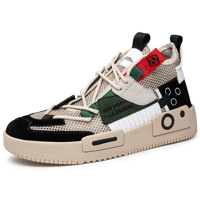 High Top Synthetic Mixed Color Sneaker