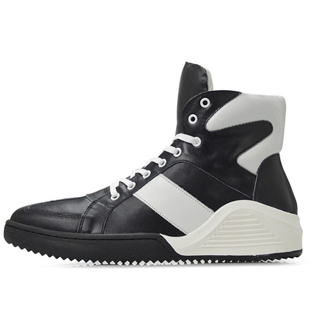 Sneaker pour hommes de style haut blanc noir rouge