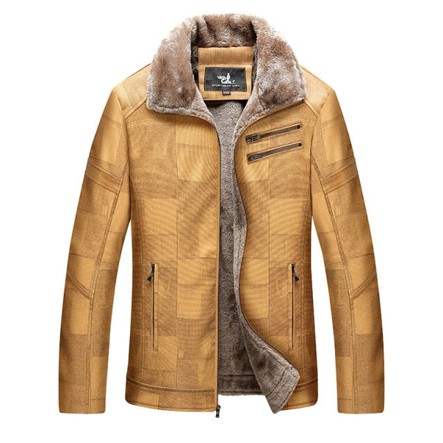 Chaqueta de piel sintética a cuadros irregulares