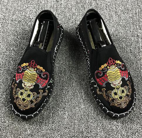 Canvas Vintage Mix Chinese Traditional Style Men Slip On Shoes - FanFreakz