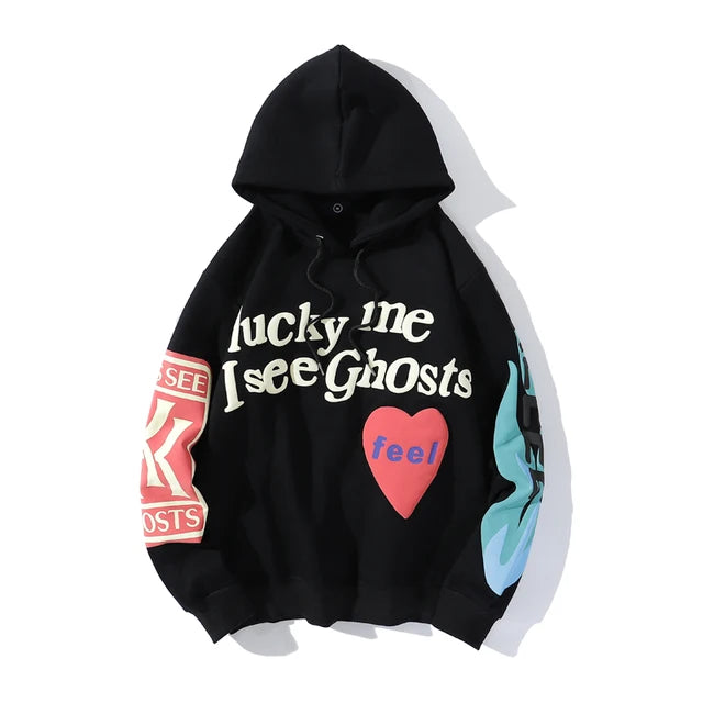 Casual Graffiti Letter Foam Hoodie