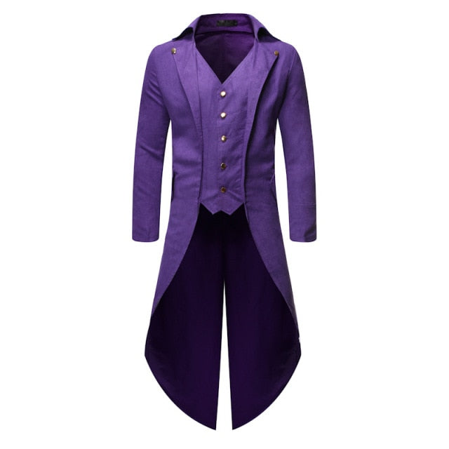 Monocolor Vested Style Steampunk Tailcoat Jacket