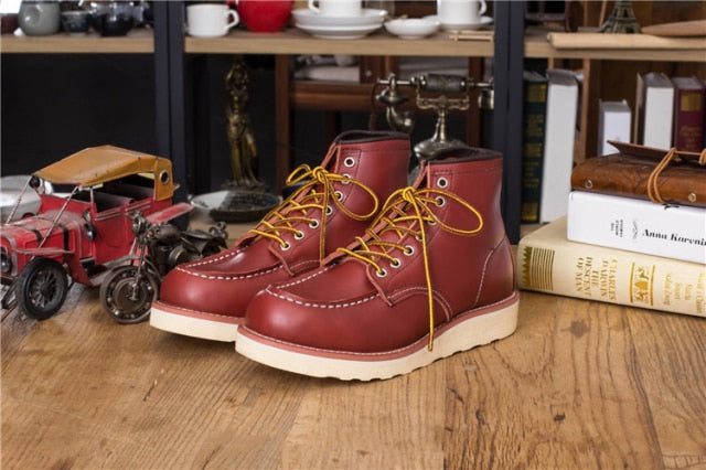 Bottines en cuir véritable vintage cousues Goodyear