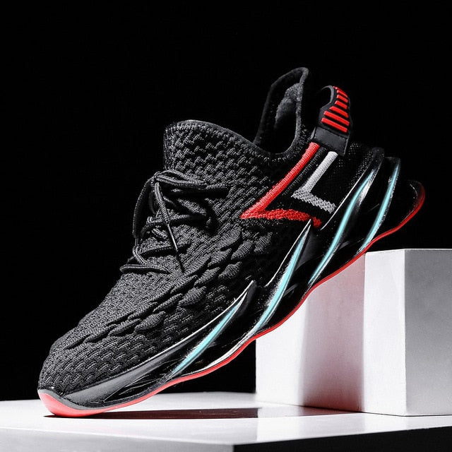 Stripped Wave Blade Thick Bottom Loafers Lace Up Sneakers