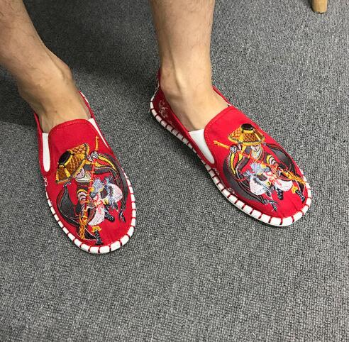 Canvas Vintage Mix Chinese Traditional Style Men Slip On Shoes - FanFreakz