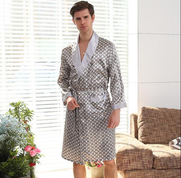 Printed Satin Loose Sleeping Robe
