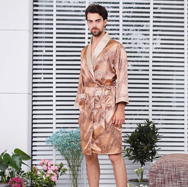 Printed Satin Loose Sleeping Robe