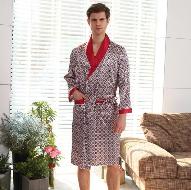 Printed Satin Loose Sleeping Robe
