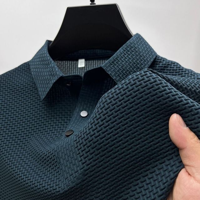 Ice Silk Nylon Woven Polo Shirt
