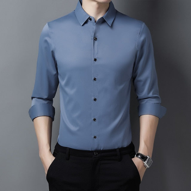 Black Buttons Solid Color Long Sleeve Shirt