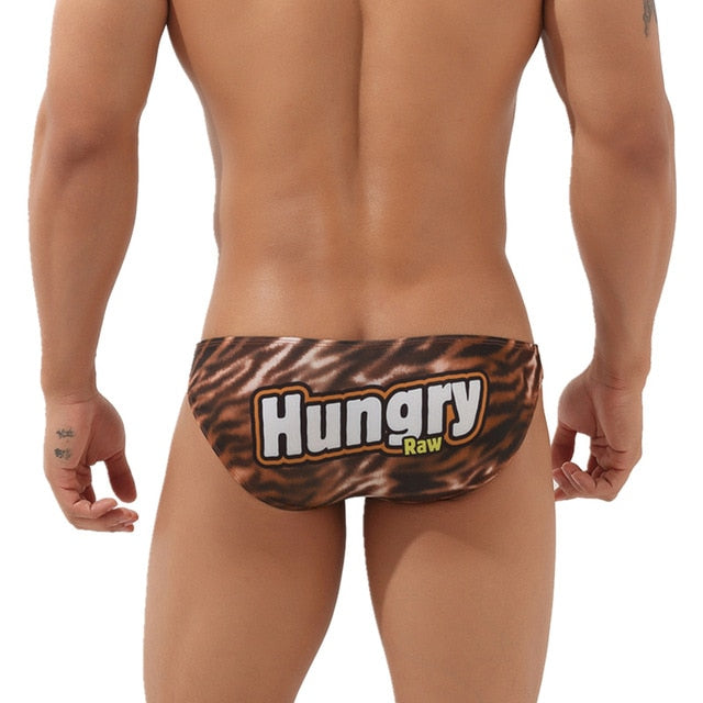 Style de mots abstraits animaux colorés slip homme