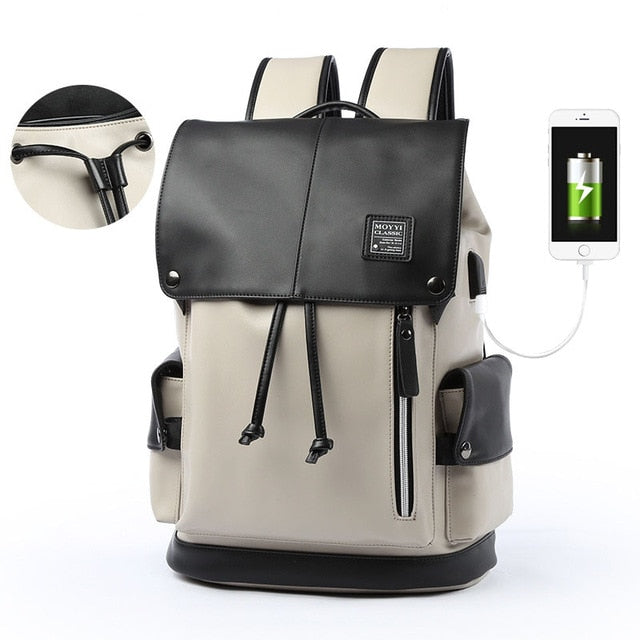 Minimalist Smart Casual Faux Leather Backpack